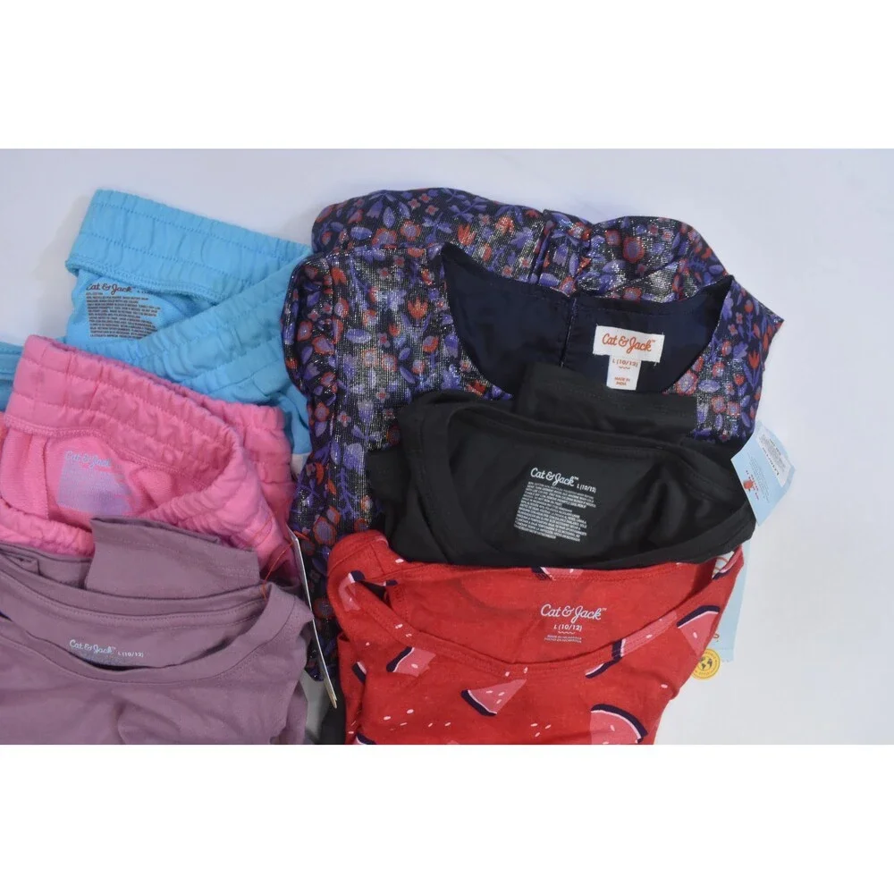 Cat & Jack Buk Lot Of 12 Girls Size 10/12 Mixed Season Tops Bottoms Dresses